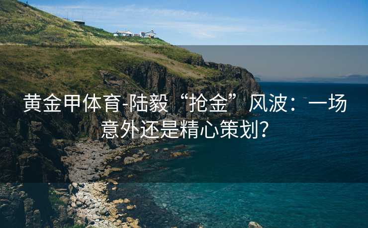 黄金甲体育-陆毅“抢金”风波：一场意外还是精心策划？