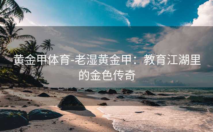 黄金甲体育-老湿黄金甲：教育江湖里的金色传奇