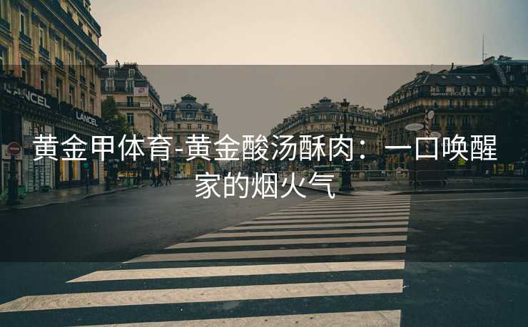 黄金甲体育-黄金酸汤酥肉：一口唤醒家的烟火气